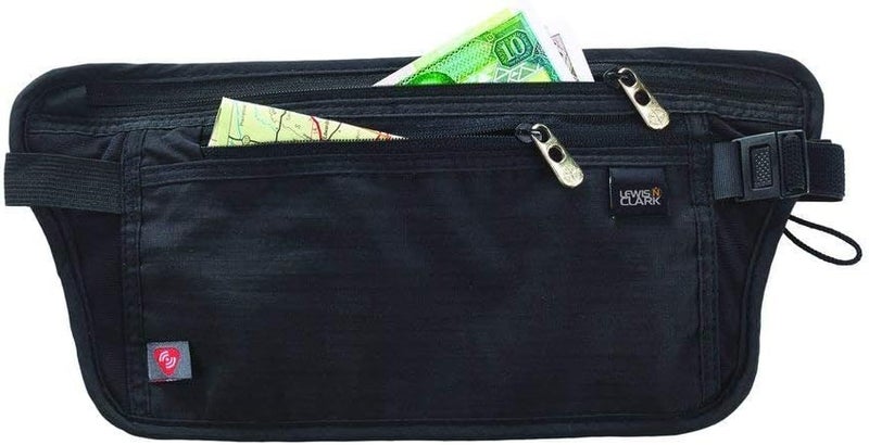 Lewis N. Clark Travel Money Belt Pouch, Slim RFID Blocking Anti Theft Waist Stash Pouches for Cash, Cards and Passport Holder - Image 3